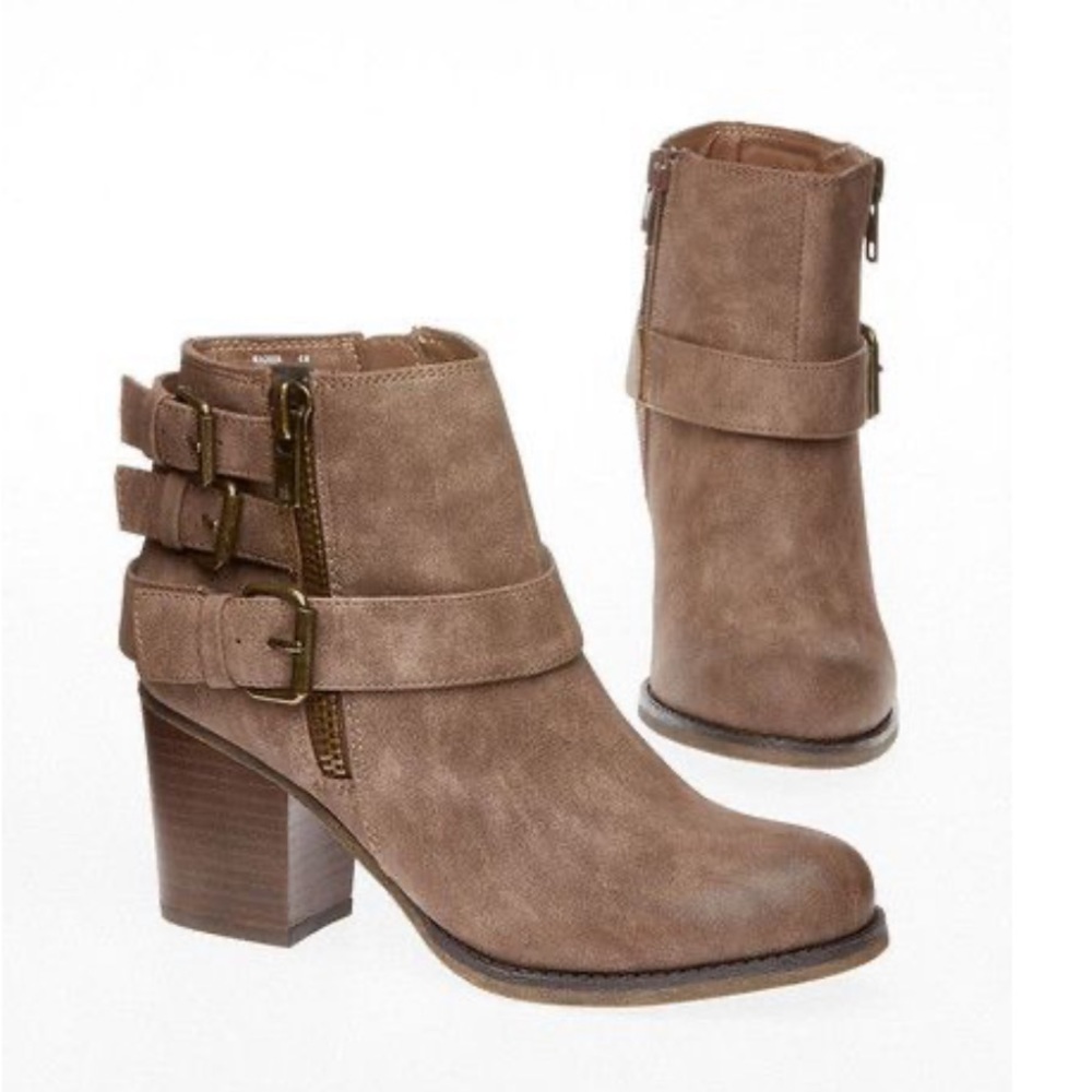 Madden Girl Wicker Brown Buckle Ankle Boots Size 6